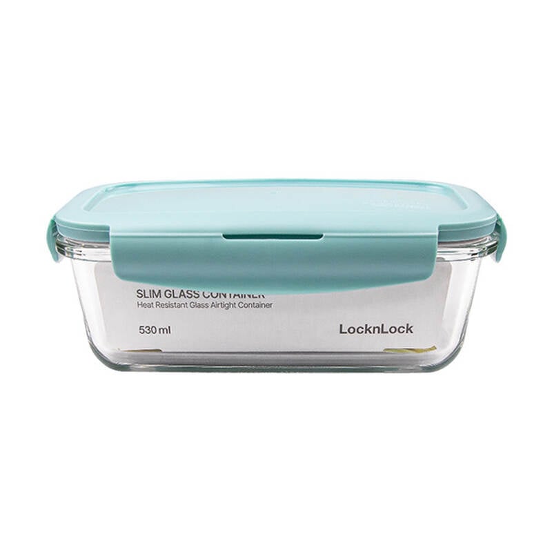 Hộp Thủy Tinh LocknLock Slim Glass Có Ngăn Và Không Ngăn - 2 màu (Hồng, Xanh Dương) - LCB425, LCB425C image number null
